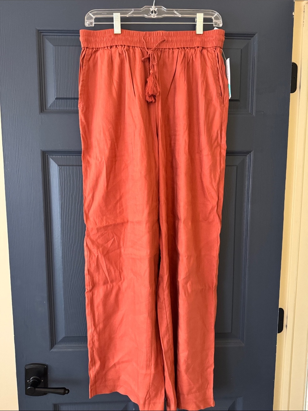 Liverpool Rust-Orange Wide Leg Drawstring Pants